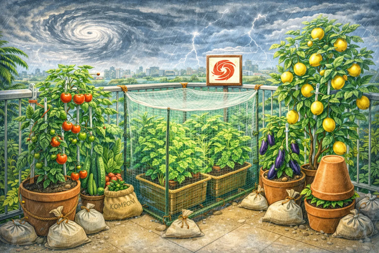 ベランダ菜園の風対策と台風に強い育て方実践ガイド