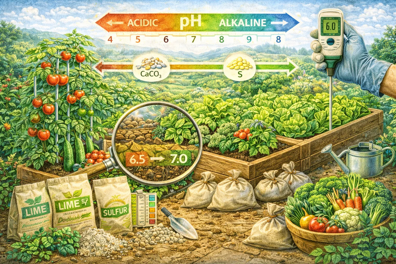 土壌改良剤によるpH調整で野菜栽培を成功に導く実践的な方法と安全な資材選び