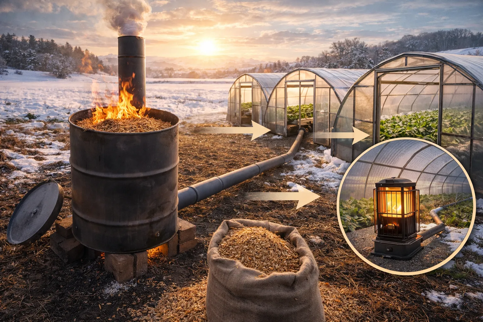 籾殻暖房の自作方法と冬場の農業コストを抑える実践テクニック