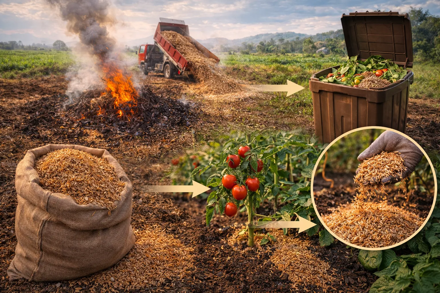 もみ殻廃棄物の安全な処分法とコスト削減に役立つ賢い活用ガイド