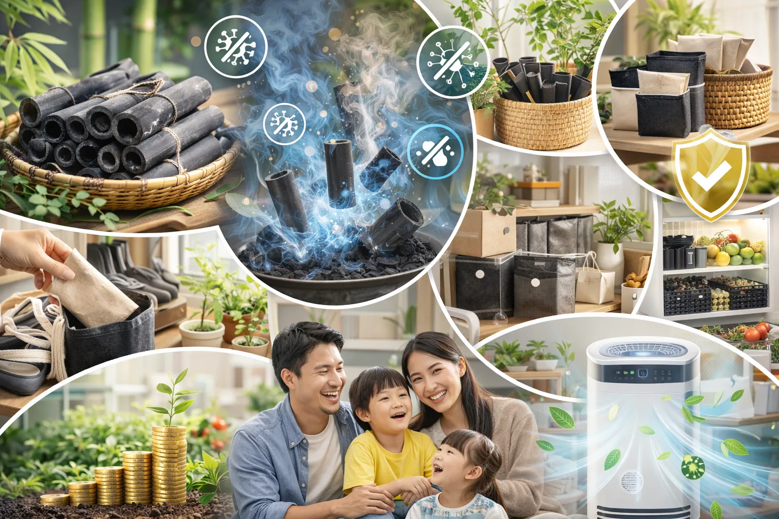 竹炭の空気清浄効果と安心活用法を徹底解説して家族の健康を守るコツ