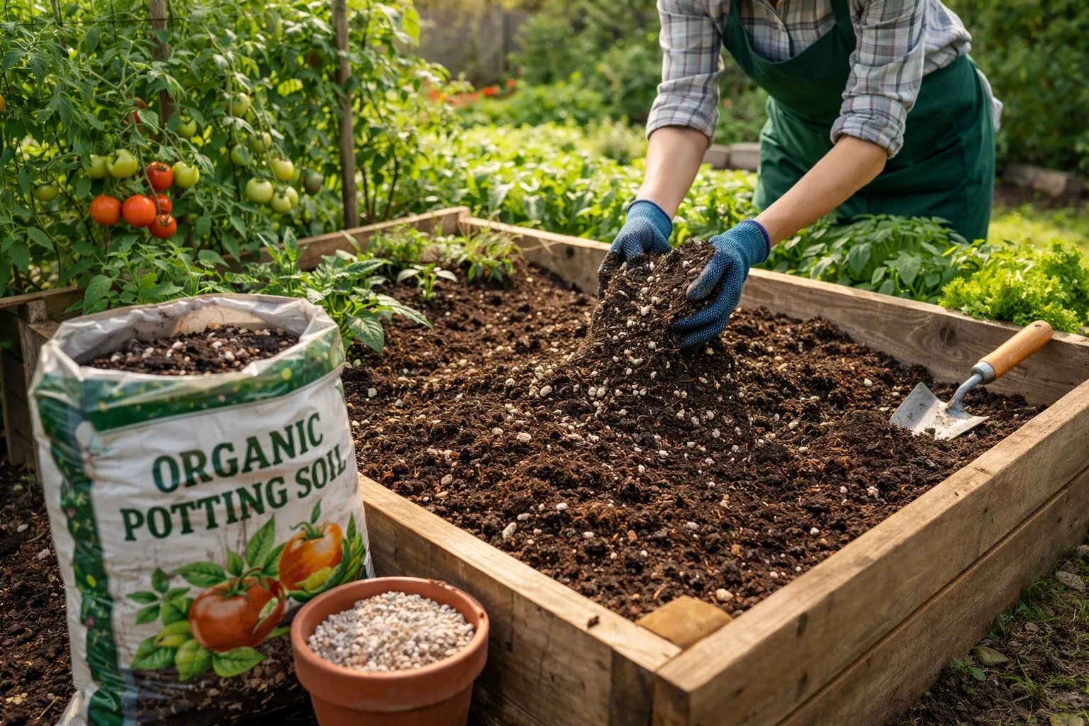 有機培養土で水はけを改善する家庭菜園の実践ポイントと根腐れ対策