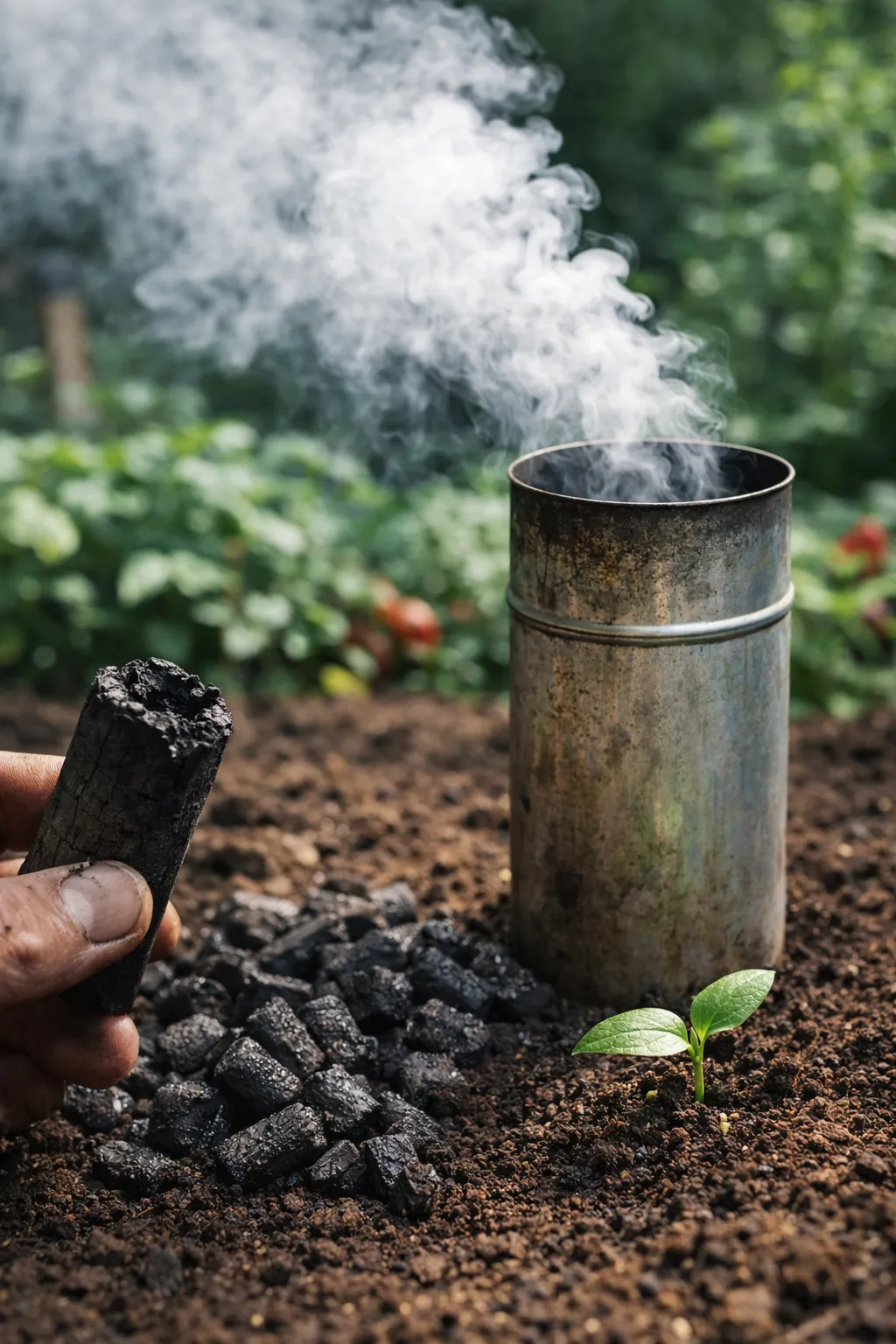 竹炭と煙突の工夫で家庭菜園の土壌活性化と自作炭のコツを徹底解説