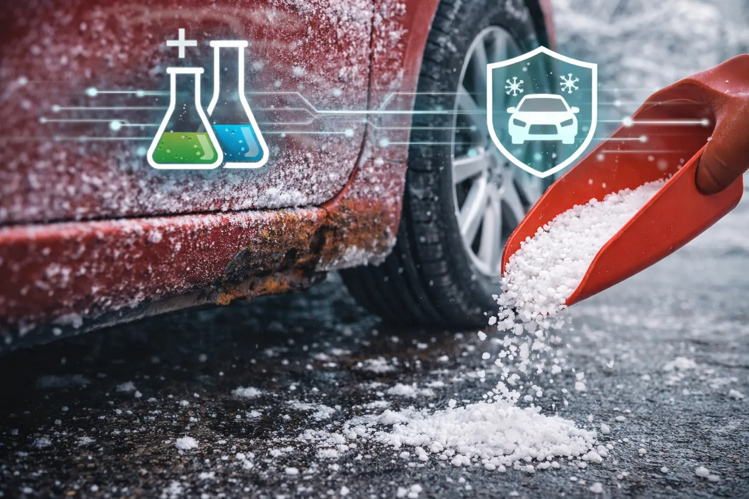 融雪剤配合の成分と安全な使い方や車サビ防止策を徹底解説